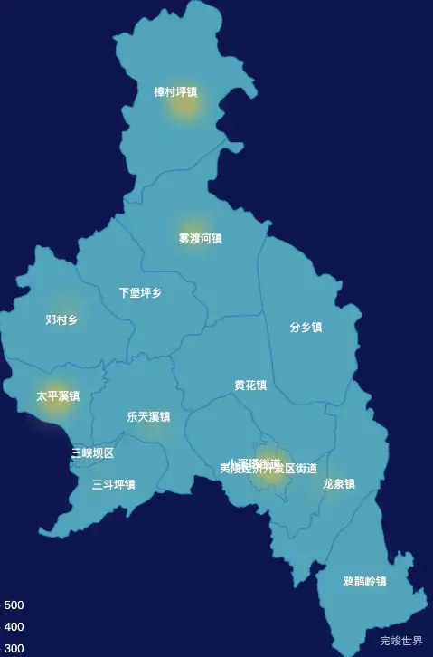 echarts宜昌市夷陵区geoJson地图热力图